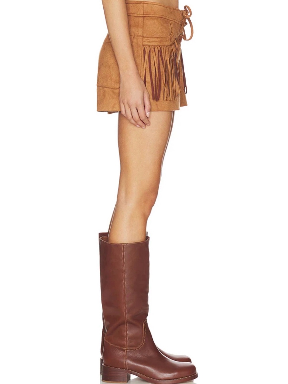 STEVE MADDEN Cheyenne Fringe Detail Faux Suede Shorts - Picture 3 of 15